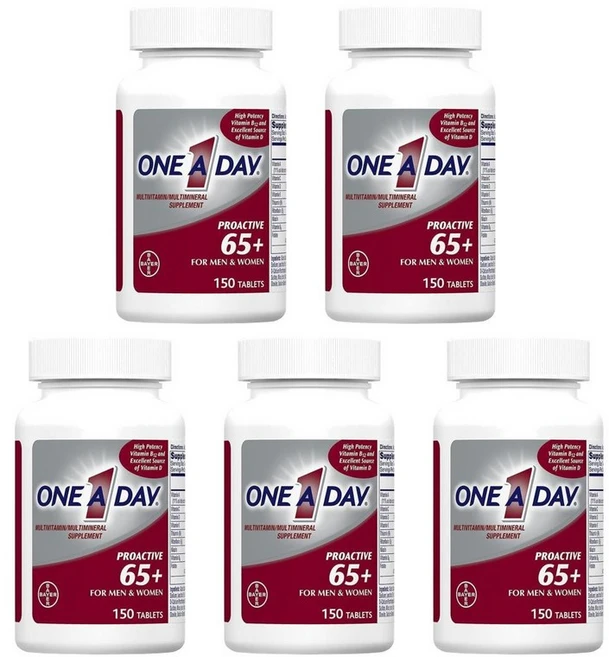 원어데이 프로액티브 65+ 남성 여성 멀티비타민, 5개, 150정 - 쿠팡
