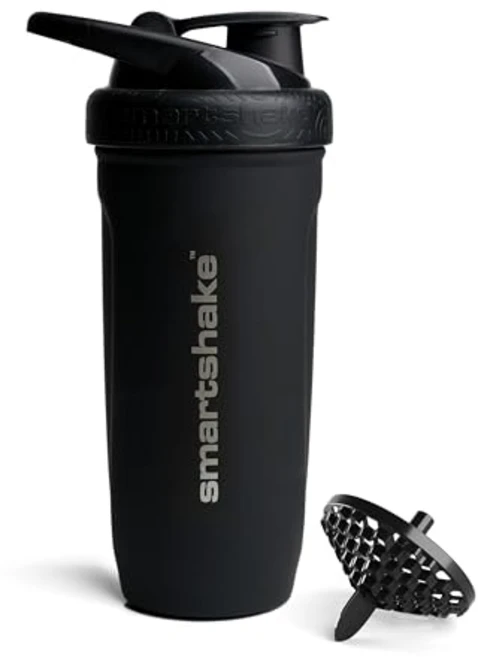 스마트쉐이크 Reforce 스테인레스 스틸 단백질 셰이커 병 900ml, 블랙, 1개 - 쿠팡