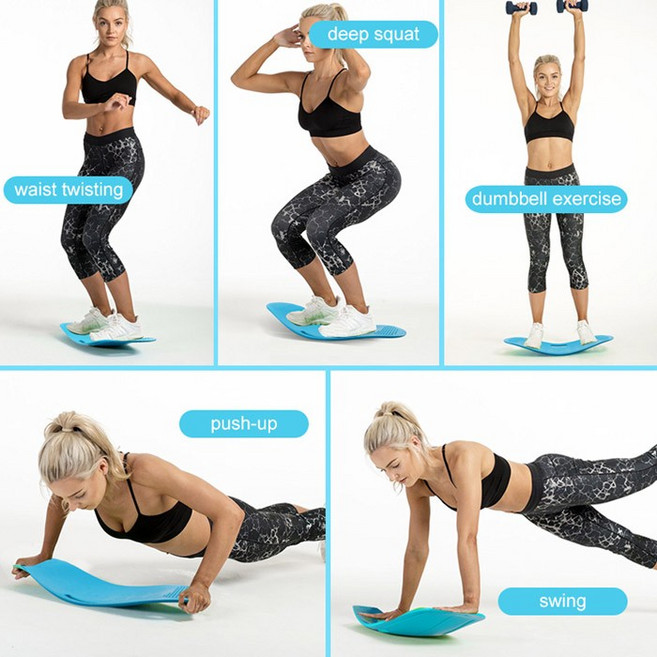 2in1 튜빙 밸런스보드 신체 근육단련 지구력 균형감각 코어근육강화 신체발란스 균형운동 서핑 보드 기구 고관절 필라테스, 그린