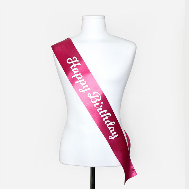 어깨띠 생일파티 주인공 미스코리아, 1개, 핑크