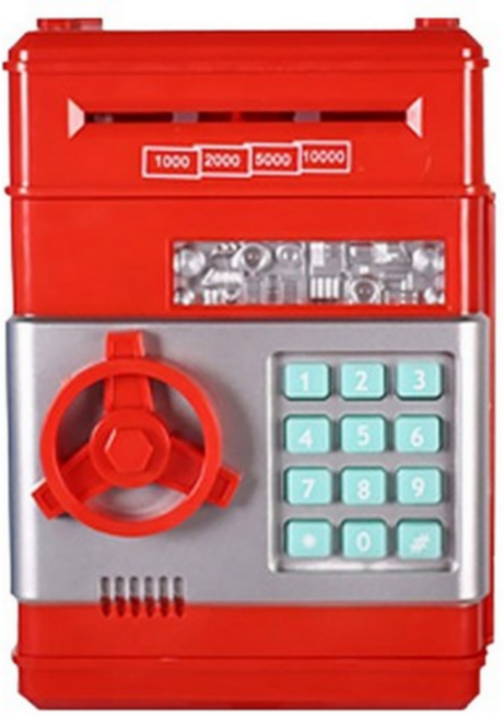 히든템 ATM 미니금고 지폐 저금통, ALL RED, 1개