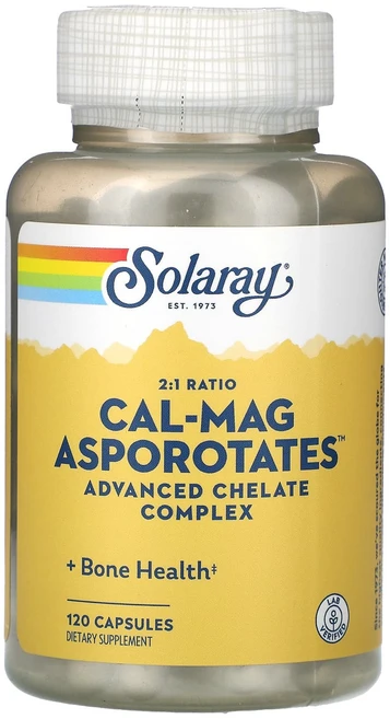 Solaray 2:1 비율의 Cal-Mag 아스포로테이트 고급 킬레이트 복합체 캡슐 120정, Solaray21비율의CalMag아스포로테이트고급킬레이, 1개 - 쿠팡
