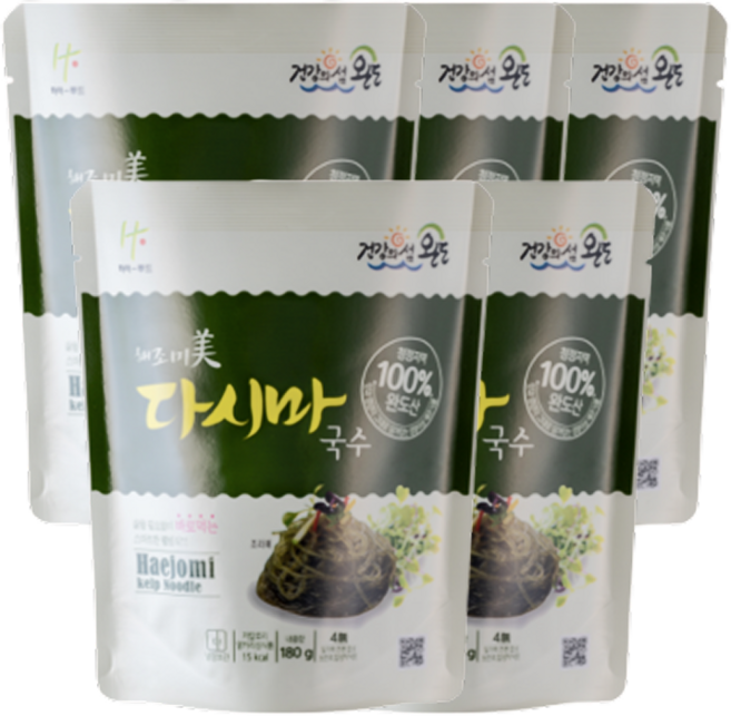 해조미 완도산 다시마국수 저칼로리 다시마 해초 국수 5팩, 180g, 5개