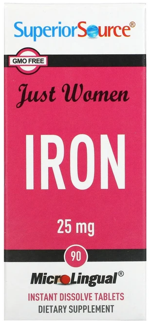 슈페리어소스 저스트 우먼 아이언 25mg 타블렛, 90정, 1개 - 쿠팡