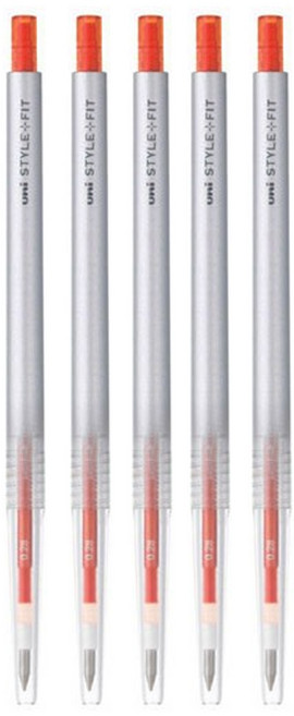 유니 스타일핏트 단색펜 UMN-139 0.38mm, 만다린오렌지, 5개