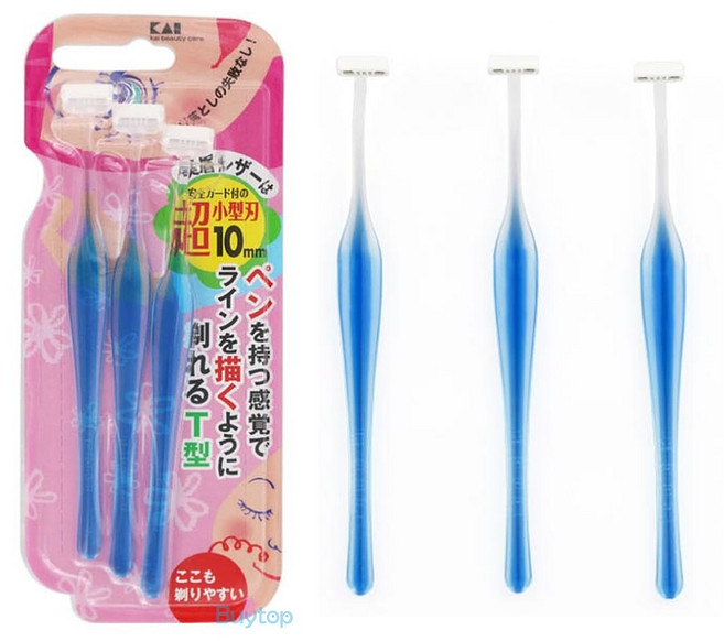카이 미니 눈썹칼 초소형 T형 눈썹면도기 3p, 1개