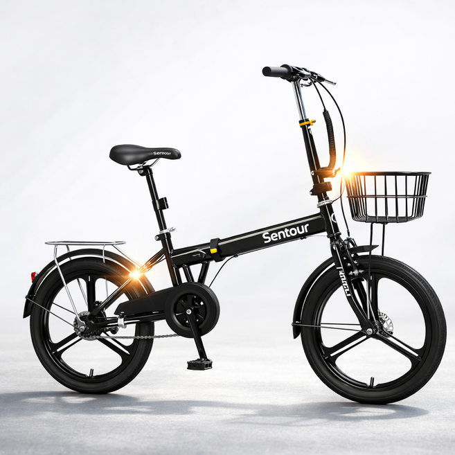 모던벨로 세련된 감성 미니벨로 20인치 접이식 자전거 7단변속 삼각휠 성인용 초보, 1세트, 145cm, 그린