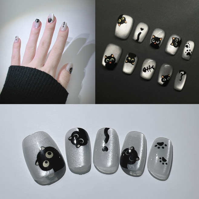 MoodroAll 셀프 네일 자석젤 네일팁 30p, 1개, 003. 도둑고양이