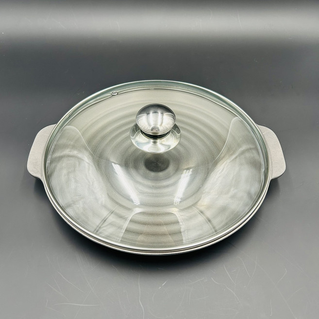 30公分陶板燒烤盤含蓋組，家用聚餐無煙烤肉盤，瓦斯爐電磁爐通用, 1個, 30cm