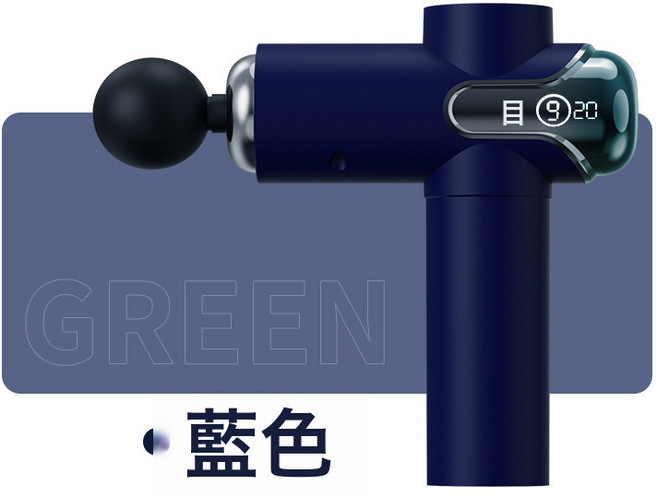DFMEI 新款筋膜槍迷你專業級家用肌肉放鬆按摩器電動多頭智能經膜槍, 按鍵款, 藍色