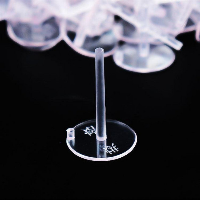 케이크 고정핀 플레이팅 지지대 디저트 플레이트 고정용 접착 점 포함 소형 받침대 100개, 퍼플 플라스틱 유카타 10개