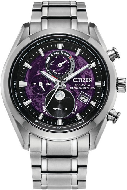 CITIZEN 星辰 GENT'S系列 月相超級鈦 光動能電波錶 BY1010-81Z