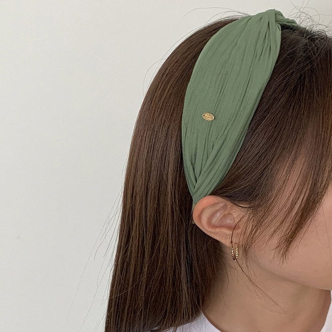 블링살롱 국내제작 청순매력 와이드 린넨 주름 귀안아픈 여성 넓은 반다나 머리띠 5컬러 헤어밴드 터번