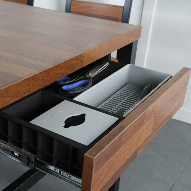 [무료배송]국산 서랍형 수저통 12색 업소용 식당용 위생수저통 분리세척가능, 사출(검정)(와샤추가), 1개