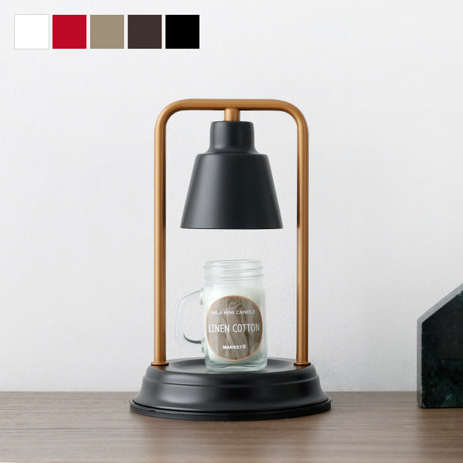 [캔들할로겐전구 무료증정] 마켓비 BELEJO 미니 캔들워머 GU10 버튼 KS2414T, 블랙 2703.4944