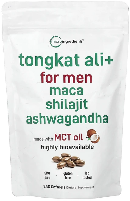 Micro Ingredients 통캇알리+ 남성용 소프트젤 240정, 1개 - 쿠팡