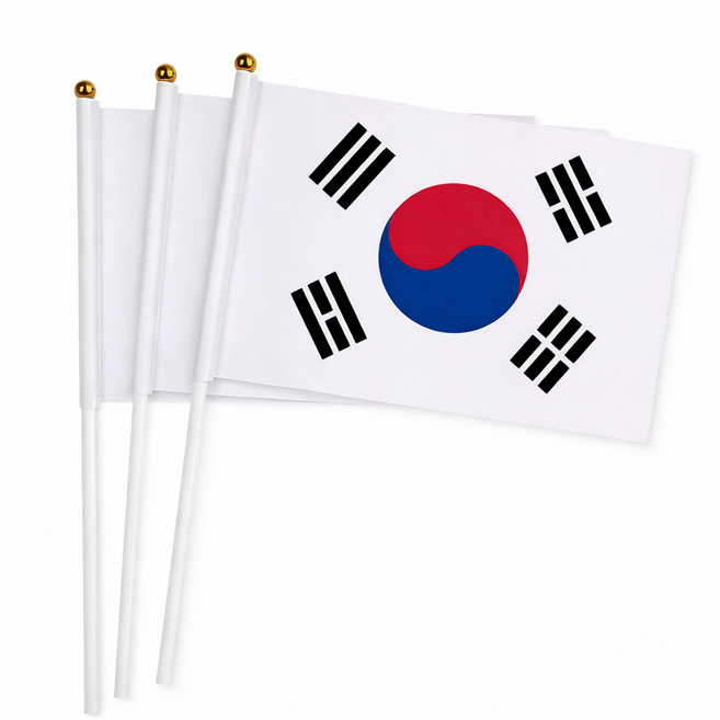 무네오 천수기 미니태극기 30cm x 20cm, 화이트, 3개