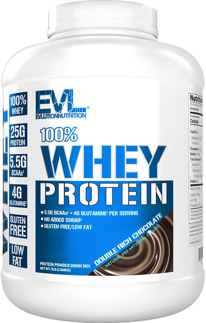 EVLUTIONNUTRITION 웨이 프로틴 더블 리치 초콜릿 맛, 2.268kg, 1개