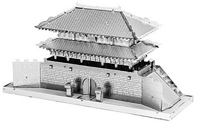 3D 입체 메탈 퍼즐 미니 숭례문 실버, 단품, 1개