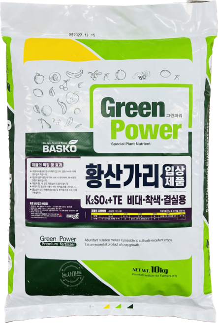 [농사마트] 황산가리 10kg 입상황산칼륨 비료 고구마 과수 당도 비대 착색 결실용, 1개