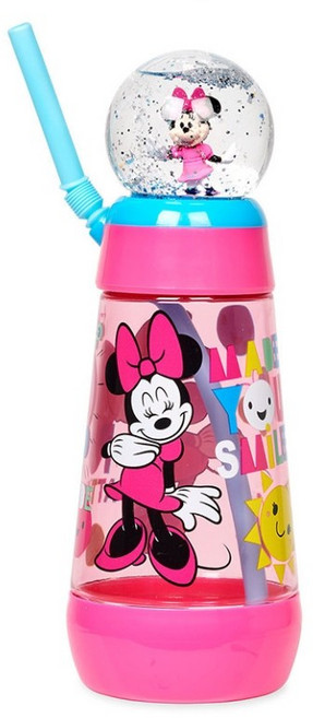 도쿄디즈니랜드 직구 캐릭터 빨대물병 스노우볼 어린이 유아물통, 1개, 320ml, 핑크(미니마우스)