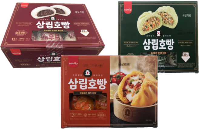 삼립호빵 우리밀 통단팥 야채호빵 90g 겨울철 맛있는 간식 달콤한 부드러운빵 / 코스트코, 모짜렐라치즈피자호빵, 12개