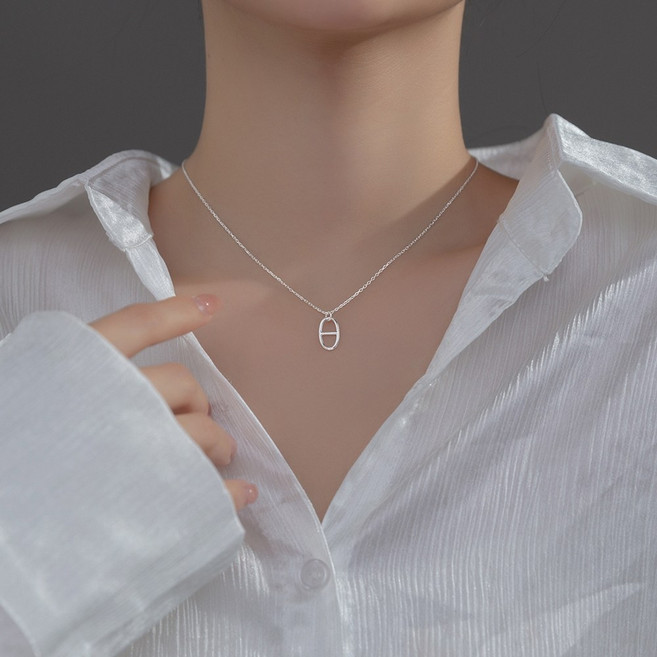 에르모사제이 N102 실버 925 고급 클립 심플 은목걸이
