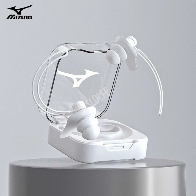 미즈노 수영귀마개 이어플러그 수영장 중이염 물놀이 실리콘 분실방지 수영용, 1개, 화이트(1쌍)