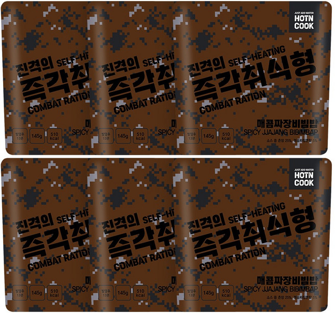 진격의 즉각취식형 매콤짜장비빔밥 비화식 발열도시락 야외간편식 등산 캠핑, 6개, 145g