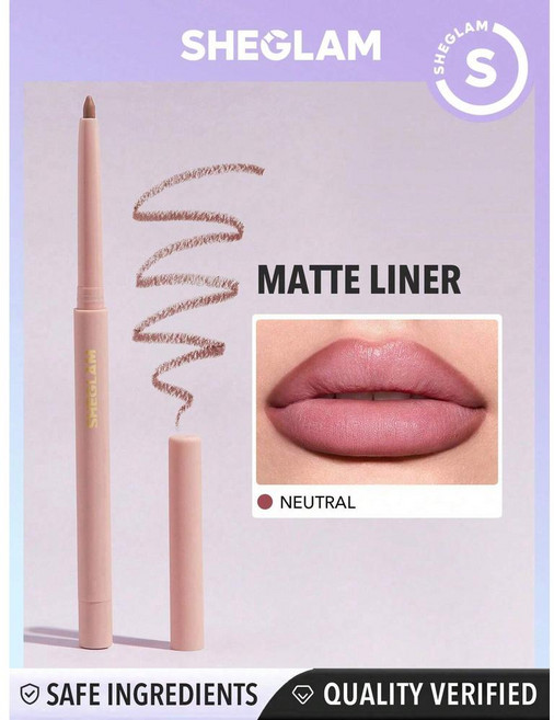 쉬글램 sheglam 소 리피 립 라이너 뉴트럴 크리미 매트 펜슬 하이 피그먼트 컨투어, 1개