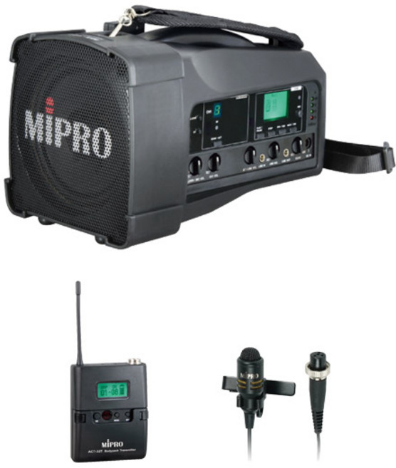 MIPRO MA-100 單頻道迷你無線喊話器, 無分色(不含收納包), 1箱, 配1組領夾麥克風