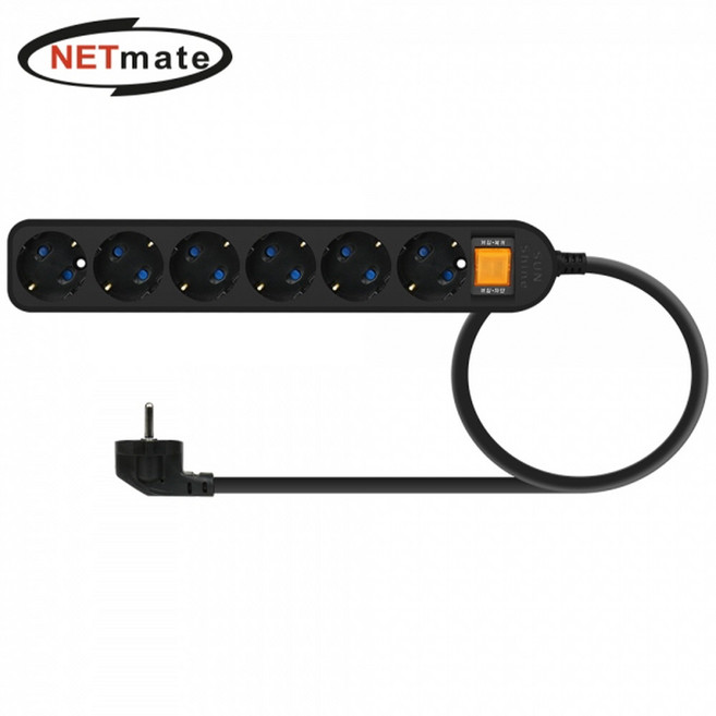 강원전자 넷메이트 NM-SB615 SAFE 멀티탭 6구 접지 1.5m (블랙), 1개
