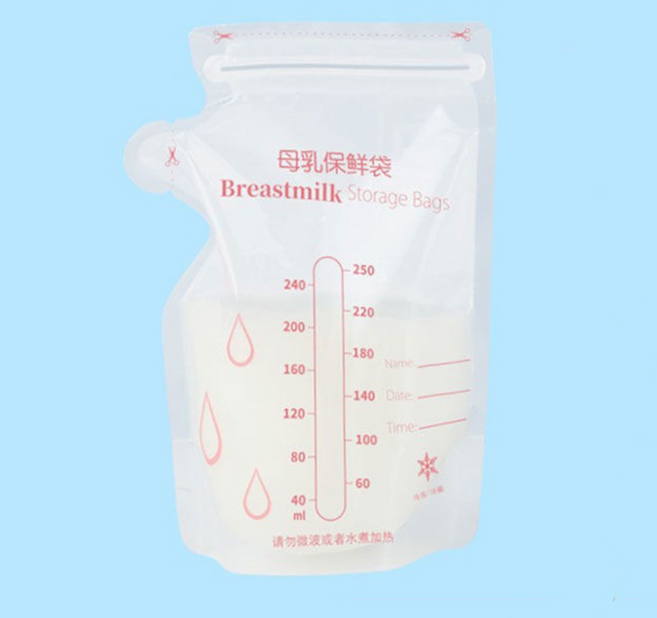 母乳保鮮袋 雙骨拉鍊站立式儲奶袋, 1個, 壺嘴款250ml【30個】, 30個裝