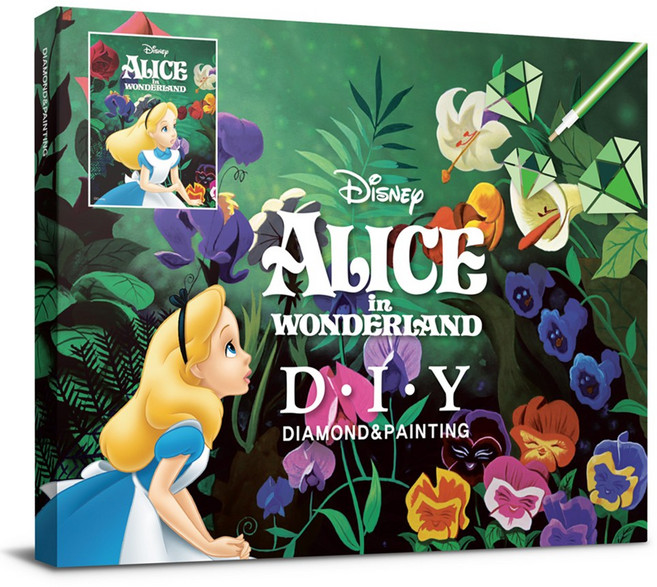 디즈니 이상한 나라의 앨리스 보석십자수 캔버스 40x50cm DBS020, 1개, 혼합