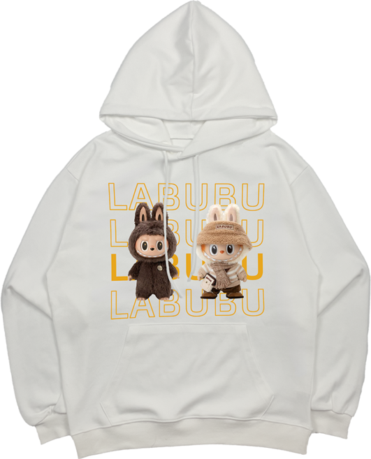 국내 생산 주니어용 라부부 프렌즈 후드 티셔츠 POP MART LABUBU 키 130 140 150 160