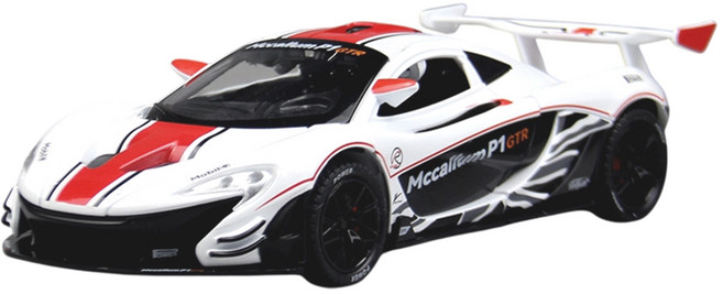 마이카 다이캐스트 금속 1:22 맥라렌 P1 GTR 모델 자동차 모형 피규어 장식, 1개, 01.화이트