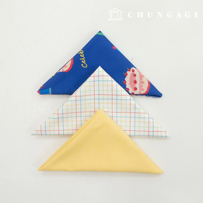 원단패키지 면 체크 원단 케이크 옐로우 조각천 3종 151, 1개