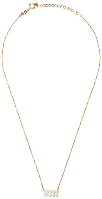 타사키 쁘띠 밸런스 18K 옐로 골드 아코야 펄 앤 다이아몬드 네크리스