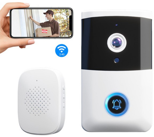 WiFi 무선 비디오 초인종 IR 야간 투시경 카메라 홈 알람 시스템용 양방향 스마트 도어 벨, 01 빠른  Mainland