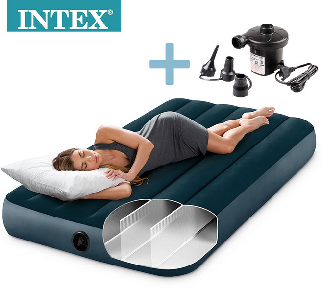 INTEX 인텍스 에어매트 듀라빔( 더블 ) + 자동펌프, 듀라빔 에어매트( 더블 ) + 차량용펌프