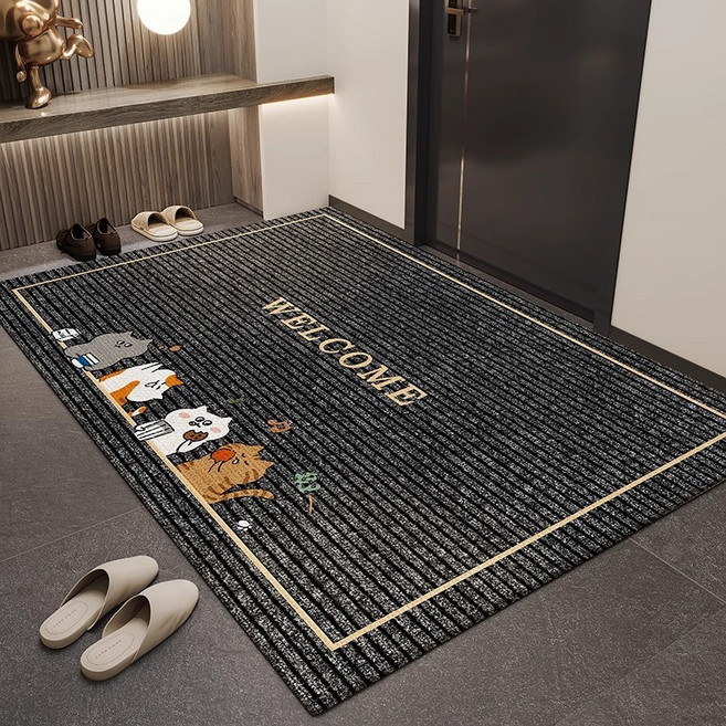 FINE ART 가정 아파트 현관 발매트 미끄럼방지 발매트 그레이 도어매트 1개