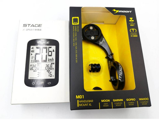 【單車元素】CC-01 GPS 自行車碼表, 1個, STAGE碼表+MOON碼表座