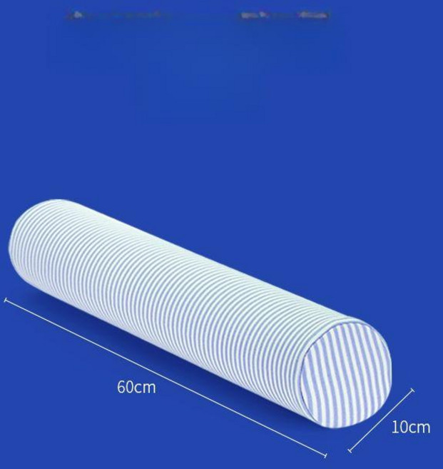 라텍스 원형 베개 바디필로우 죽부인 60x8cm, 원통형 중형 60x10cm 스트라이프 블루