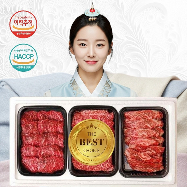 [투뿔한우세트] 프리미엄 명작 1++ 한우 명절 선물 마음 세트, 1세트, 1.2kg