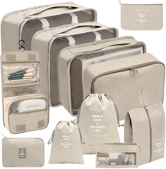 24H LAB 여행용 11종 세트 파우치 백인백 이너백 세면도구 캐리어 정리백 신발 워시백 출장 정리 화장품 목욕 가방