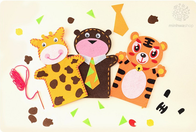 (MH) 민화 펠트손인형 만들기, 개구리, 1개