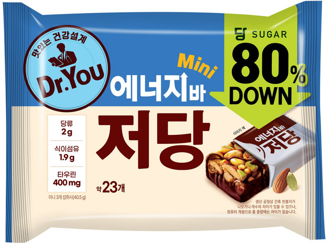 오리온 닥터유 에너지바 미니 저당, 1개, 324g