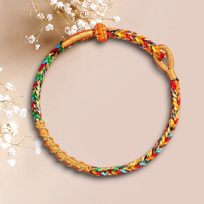 홍주 어린이 키즈 수호신 건강 다복 우정 평안 행운 매듭 팔찌