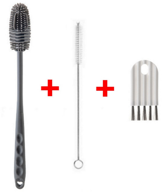 홈엑스 실리콘 텀블러 젖병 빨대 틈새 세척솔 3종 세트, 1개