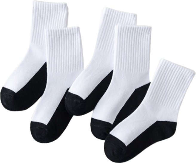 베베로사 남아용 발바닥 배색 양말 5종 세트